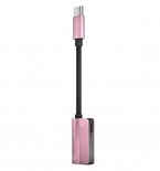 Wholesale Type C to 3.5mm Jack Audio Splitter Rose gold 2-in 1 Type-C Audio Cable Adapter