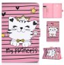 Wholesale Laptop Protective Case Color Painted Smart Stay PU Cover with Front Snap Crown cat For Samsung T590