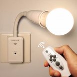 LED Remote Control Plug Lamp Holder Light Base for Night Light Bedside Lamp (without Light Source) International standard flat plug, two inserts version