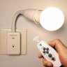 LED Remote Control Plug Lamp Holder Light Base for Night Light Bedside Lamp (without Light Source) International standard flat plug, two inserts version
