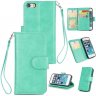 Wholesale with Buckle & 9 Card Position & Lanyard & Bracket Mint color For iPhone 5/5S/SE PU Cell Phone Case Protective Leather Cover