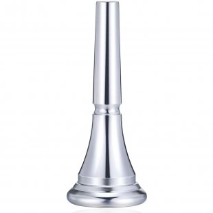 French Horn Mouthpiece Copper Alloy Body Smooth Polished Stylish Plated Music Instrument Spare Part for Musician Beginner Silver_Copper alloy