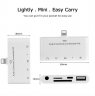 Wholesale for iPhone iPad white 5-in-1 8Pin to SD Camera Adapter USB, OTG, 3.5mm Audio Jack TF SD Micro Card Reader Connection Kit