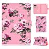 Wholesale Frront Snap Color Painted Smart Stay PU Cover Pink flower For iPad mini 1/2/3/4/5 Laptop Protective Case