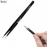 wholesale Black Anti-static High Precision Tweezers with Straight Head for Medical / Electronics Factory / Chemical Industry