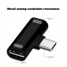 Dual Type C USB-C Earphone Headphone Audio Charging Charger Adapter Splitter Convertor for Xiaomi 6 6X 8 Note3 Mix 2 Huawei Mate 10 P20 black